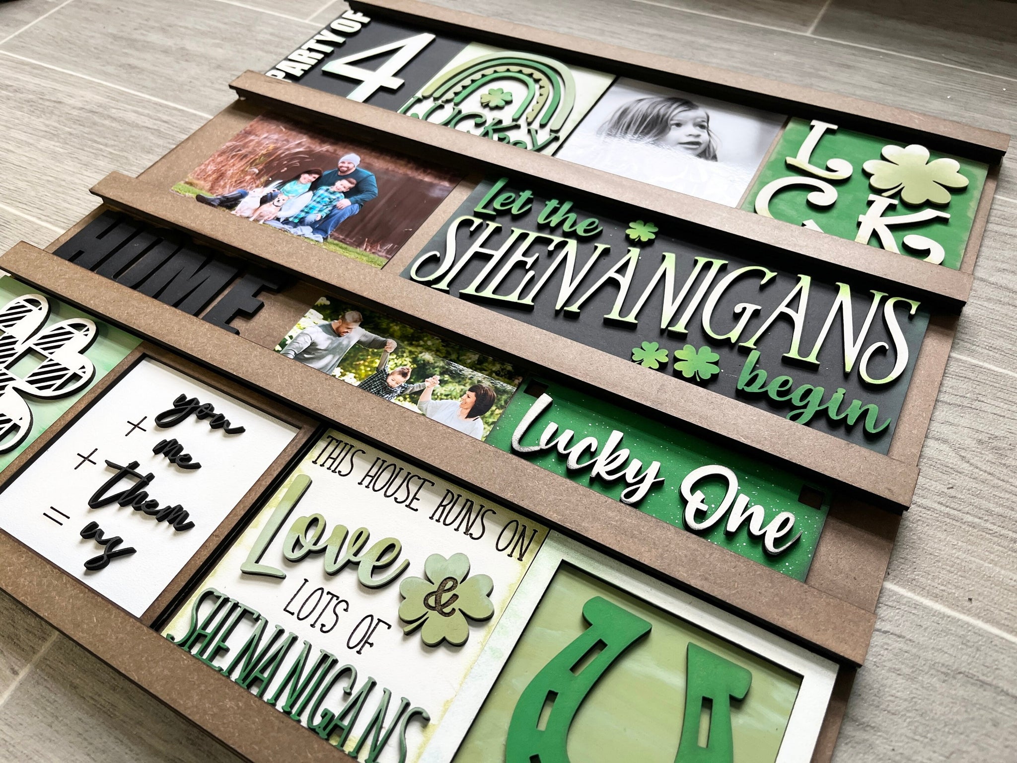 Sign Collage Design Wall Collage Slide In Interchangeable Sign File SVG, Leaning Sign Glow ...