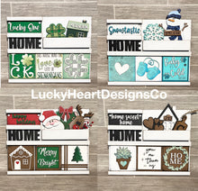 Load image into Gallery viewer, Wall Collage Small Slide In Interchangeable Leaning Sign File, Glowforge, LuckyHeartDesignsCo
