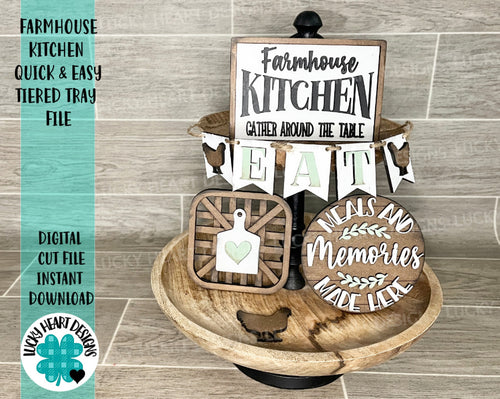 Farmhouse Kitchen Quick And Easy Tiered Tray File SVG, Glowforge Tier Tray, LuckyHeartDesignsCo