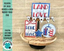 Load image into Gallery viewer, Fourth of July Quick and Easy Tiered Tray File SVG, Glowforge America Tier Tray, LuckyHeartDesignsCo
