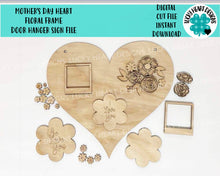 Load image into Gallery viewer, Mother&#39;s Day Heart Floral Door Hanger File SVG, Glowforge Laser, LuckyHeartDesignsCo
