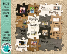 Load image into Gallery viewer, Puzzle Piece Collage Frame File SVG, Glowforge Picture frame
