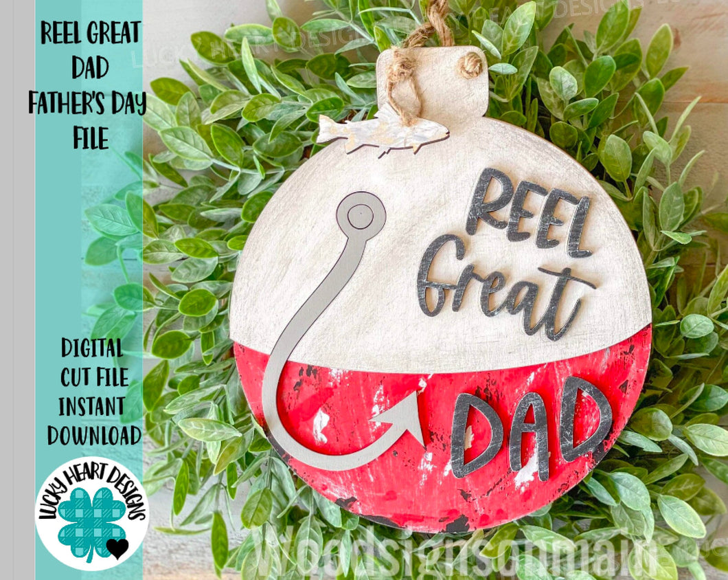 Reel Great Dad Father's Day File SVG, Glowforge Laser, Craft Kit Gift, LuckyHeartDesignsCo
