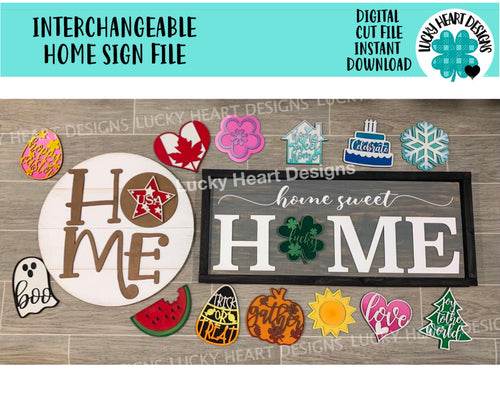 V1, Interchangeable HOME sign, File SVG, two versions, Glowforge shiplap