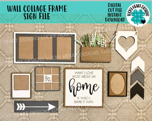 Wall Collage Frame File SVG, Glowforge picture frames
