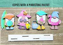 Load image into Gallery viewer, Standing Summer Gnome File SVG, Glowforge Tiered Tray, LuckyHeartDesignsCo
