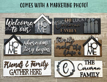 Load image into Gallery viewer, Family/Home Bundle for Interchangeable Banner File SVG, Glowforge, LuckyHeartDesignsCo
