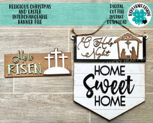 Load image into Gallery viewer, Religious Christmas, Easter Interchangeable Banner File SVG, Glowforge, LuckyHeartDesignsCo
