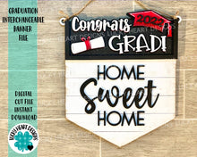 Load image into Gallery viewer, Graduation Interchangeable Banner Sign File SVG, Glowforge, LuckyHeartDesignsCo
