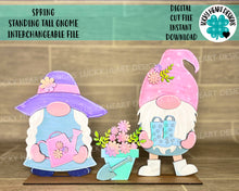 Load image into Gallery viewer, Spring Standing Tall Gnome Interchangeable File SVG, Glowforge, LuckyHeartDesignsCo
