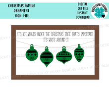 Load image into Gallery viewer, Christmas Family Ornament Sign File SVG, Glowforge, LuckyHeartDesignsCO
