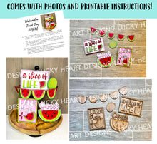 Load image into Gallery viewer, Watermelon Quick and Easy Tiered Tray File SVG, Glowforge Summer, LuckyHaertDesignsCo
