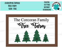 Load image into Gallery viewer, Christmas Family Tree Farm Sign File SVG, Glowforge, luckyHeartDesignsCo
