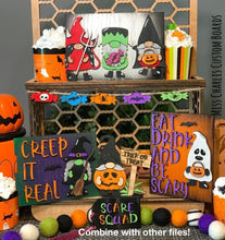 Load image into Gallery viewer, Gnome Halloween Standing File SVG, Glowforge Tiered Tray, LuckyHeartDesignsCo
