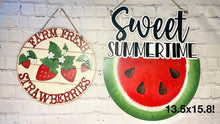 Load image into Gallery viewer, Watermelon Door Hanger File SVG, Glowforge Sweet Summertime, LuckyHeartDesignsCo
