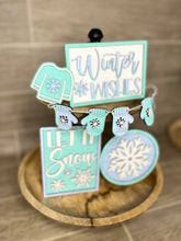 Load image into Gallery viewer, Winter Quick and Easy Tiered Tray File SVG, Glowforge Snowflakes, LuckyHeartDesignsCo

