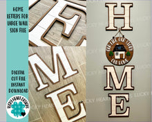 Load image into Gallery viewer, Home Letters for Large Wall Sign File SVG, Glowforge Shiplap, LuckyHeartDesignsCo
