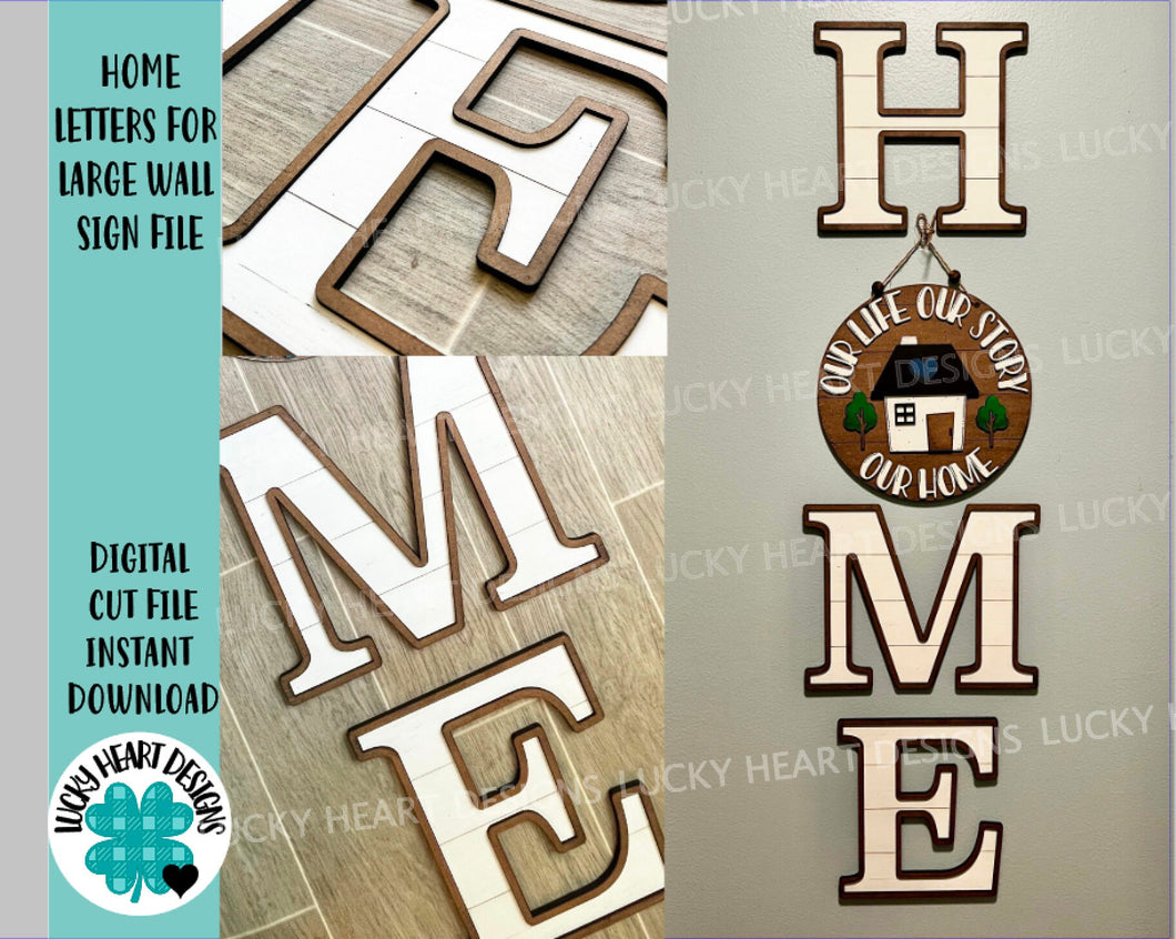 Home Letters for Large Wall Sign File SVG, Glowforge Shiplap, LuckyHeartDesignsCo