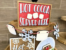 Load image into Gallery viewer, Hot Cocoa Quick and Easy Tiered Tray File SVG, Glowforge Winter Tier Tray, LuckyHeartDesignsCo
