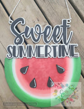 Load image into Gallery viewer, Watermelon Door Hanger File SVG, Glowforge Sweet Summertime, LuckyHeartDesignsCo
