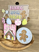 Load image into Gallery viewer, Gingerbread Christmas Quick and Easy Tiered Tray File SVG, Glowforge Tier Tray, LuckyHeartDesignsCO
