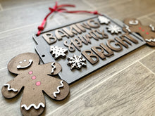 Load image into Gallery viewer, Baking Spirits Bright Gingerbread Pan Door Hanger File SVG, Glowforge Christmas, LuckyHeartDesignsCo
