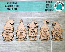 Load image into Gallery viewer, Christmas Standing Small Gnome File SVG, Glowforge, LuckyHeartDesignsCo
