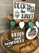 Load image into Gallery viewer, Deck the Halls Christmas,as Quick and Easy Tiered Tray File SVG, Glowforge Tier Tray, LuckyHeartDesignsCo
