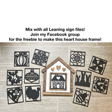 Load image into Gallery viewer, Simple Shapes Interchangeable Leaning Sign File, Glowforge, LuckyHeartDesignsCo
