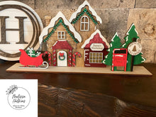 Load image into Gallery viewer, Standing Christmas Houses Santa&#39;s Village File SVG, Glowforge, LuckyHeartDesignsCO
