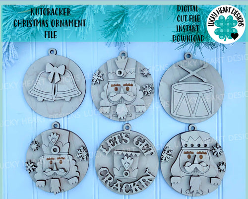 Nutcracker Christmas Ornament File SVG, Glowforge, LuckyHeartDesignsCo