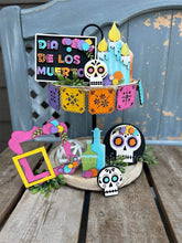 Load image into Gallery viewer, Dia De Los Muertos Tiered Tray File SVG, Day Of The Dead Sign, Glowforge, LuckyHeartDesignsCo
