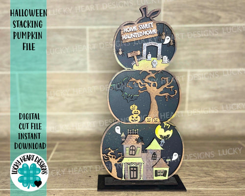 Halloween Stacking Pumpkin File SVG, Glowforge, LuckyHeartDesignsCO