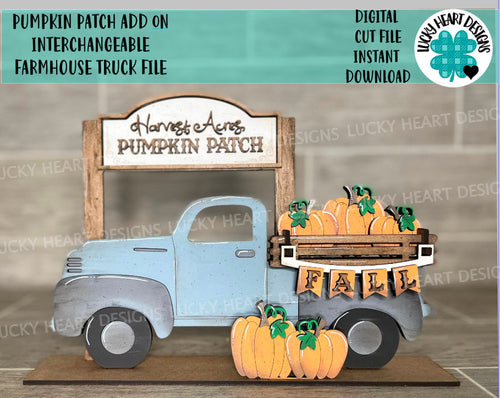 Pumpkin Patch add on Interchangeable Farmhouse Truck File SVG, Glowforge, LuckyHeartDesignsCo