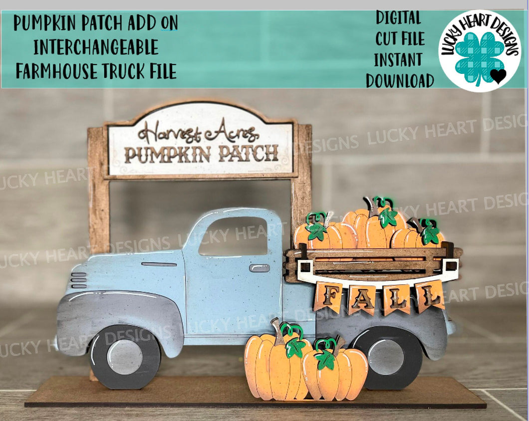 Pumpkin Patch add on Interchangeable Farmhouse Truck File SVG, Glowforge, LuckyHeartDesignsCo