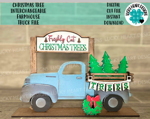 Christmas Tree add on Interchangeable Farmhouse Truck File SVG, Glowforge, LuckyHeartDesignsCo