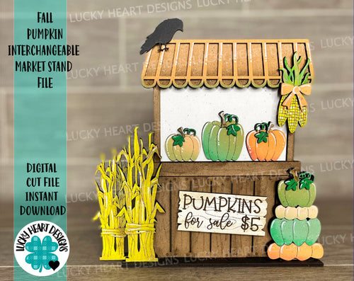 Fall Pumpkin Interchangeable Market Stand File SVG, Glowforge, LuckyHeartDesignsCo