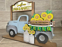 Load image into Gallery viewer, Sunflower add on Interchangeable Farmhouse Truck File SVG, Glowforge, LuckyHeartDesignsCo
