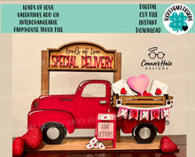 Load image into Gallery viewer, Loads of Love Valentines add on Interchangeable Farmhouse Truck File SVG, Glowforge, LuckyHeartDesignsCo
