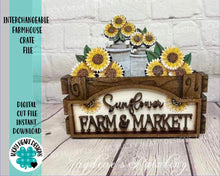 Load image into Gallery viewer, Interchangeable Farmhouse Crate File SVG, Glowforge, LuckyHeartDesignsCo
