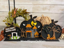 Load image into Gallery viewer, Halloween Standing Pumpkin. Trio File SVG, Glowforge, LuckyHeartDesignsCo
