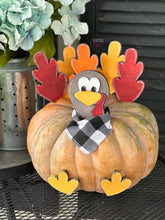 Load image into Gallery viewer, Turkey Pumpkin Cut Out Kids Craft File SVG, Glowforge Thanksgiving, LuckyHeartDesignsCO
