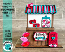 Load image into Gallery viewer, Valentines Kissing Booth InterchangeableMarket Stand File SVG, Glowforge, LuckyHeartDesignsCo

