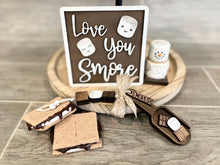 Load image into Gallery viewer, S&#39;mores Tiered Tray Wood Scoop File SVG, Glowforge Summer Camping, LuckyHeartDesignsCo
