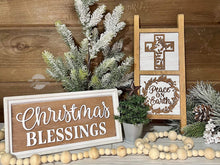 Load image into Gallery viewer, Religious Christmas Interchangeable Leaning Sign File SVG, Glowforge, LuckyHeartDesignsCO
