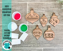Load image into Gallery viewer, Kids Christmas Ornament Kit File SVG, Glowforge, LuckyHeartDesignsCo
