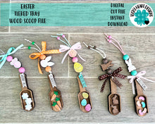 Load image into Gallery viewer, Easter Tiered Tray Wood Scoop File SVG, Glowforge Bunny, LuckyHeartDesignsCo
