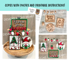 Load image into Gallery viewer, Gnome Christmas Quick and Easy Tiered Tray File SVG, Glowforge, LuckyHeartDesignsCo
