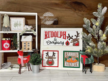 Load image into Gallery viewer, Rudolph Christmas Interchangeable Leaning Sign File SVG, Glowforge, LuckyHeartDesignsCo
