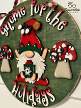 Load image into Gallery viewer, Gnome for the Holidays Christmas Door Hanger File SVG, Glowforge, LuckyHeartDesignsCo
